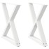 Patas para mesa de comedor 2 uds blanco acero 80x(72-73,3)