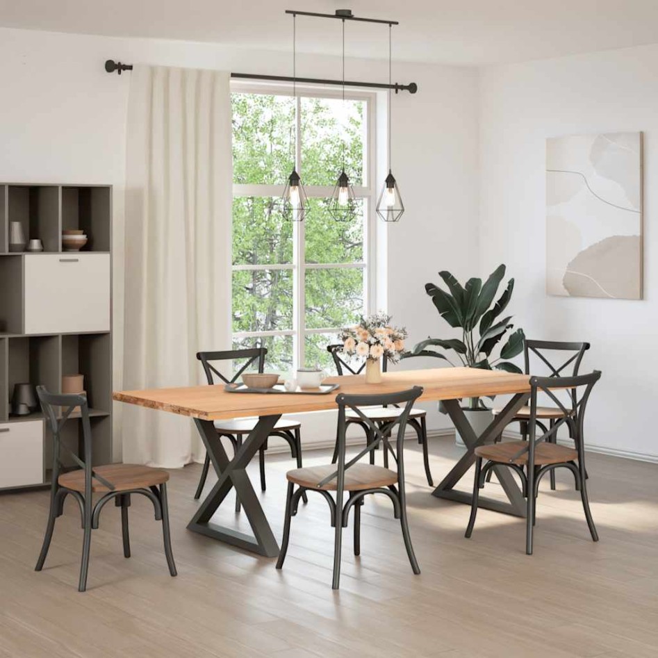 Patas para mesa comedor 2uds antracita 90x(72-73,3)