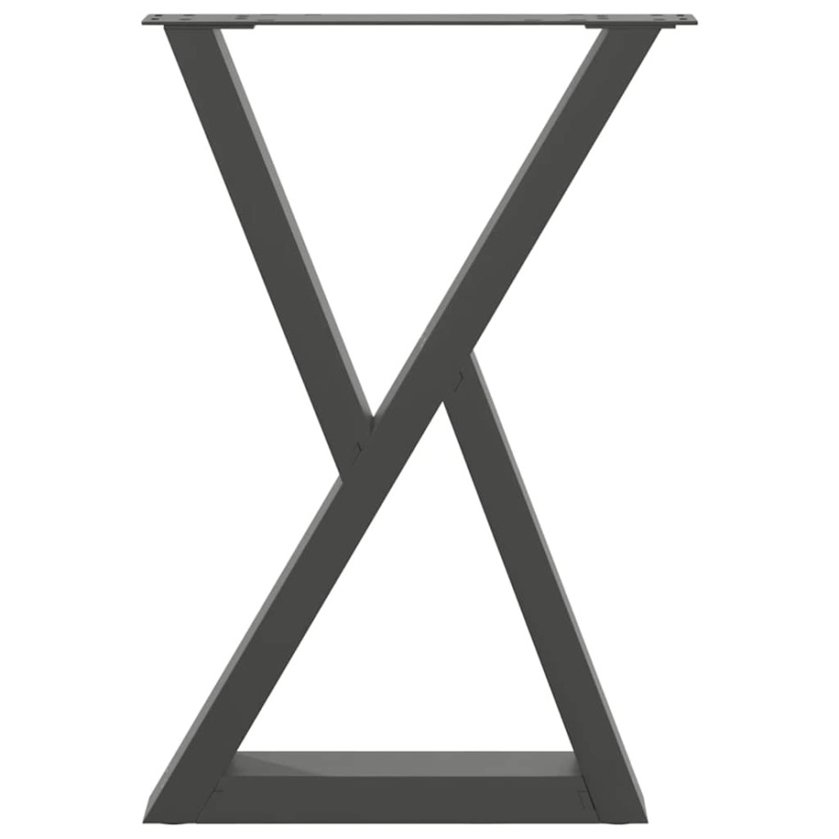 Patas de mesa de comedor 2 uds acero antracita 60x(72-73,3)