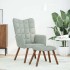 Sillón de relax con reposapiés terciopelo gris