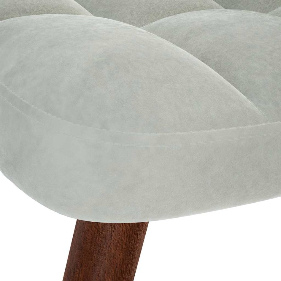Sillón de relax con reposapiés terciopelo gris