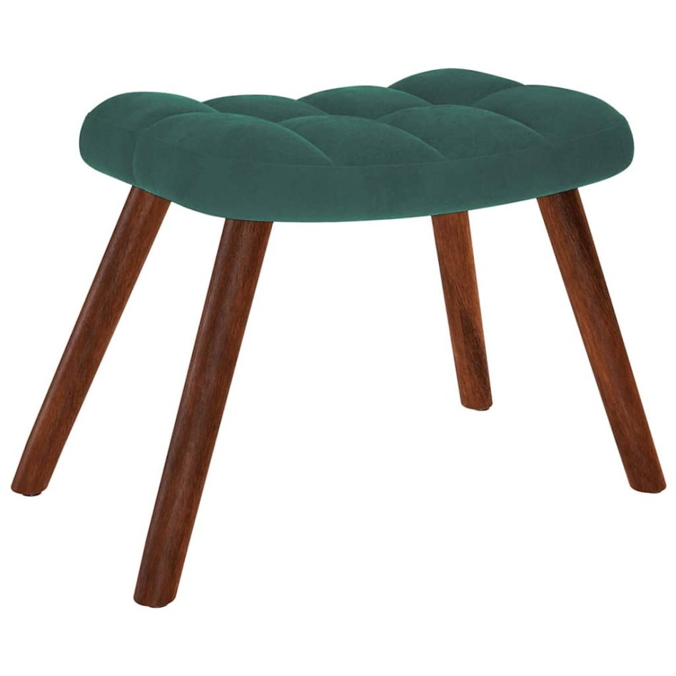 Sillón de relax con reposapiés terciopelo verde