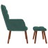 Sillón de relax con reposapiés terciopelo verde