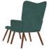 Sillón de relax con reposapiés terciopelo verde