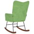 Silla mecedora de terciopelo verde