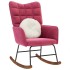 Silla mecedora de terciopelo rojo vino