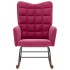 Silla mecedora de terciopelo rojo vino