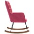 Silla mecedora de terciopelo rojo vino