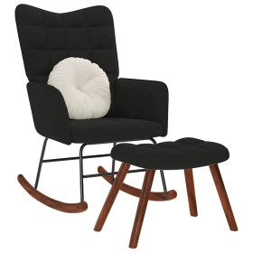 Mecedora con taburete de terciopelo
