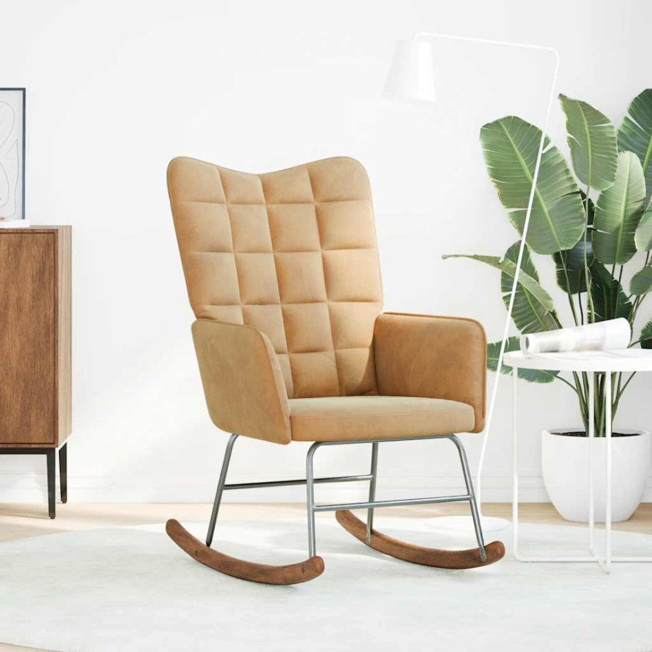 Silla mecedora de terciopelo