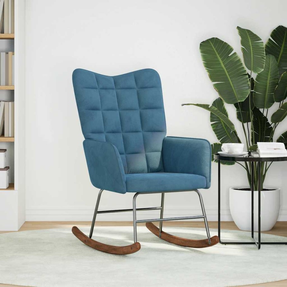 Silla mecedora de terciopelo