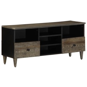 Mueble de TV madera maciza de mango negro 100x33x46