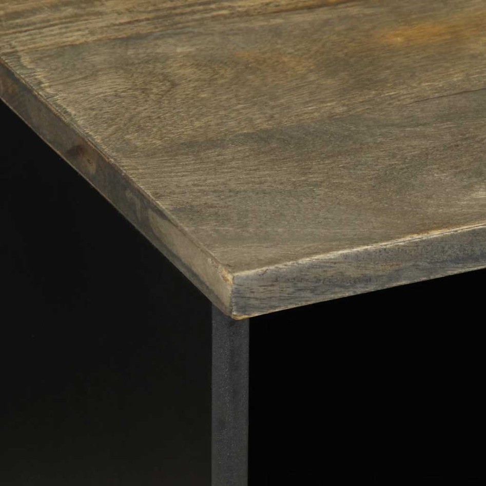 Mueble de TV madera maciza de mango negro 100x33x46