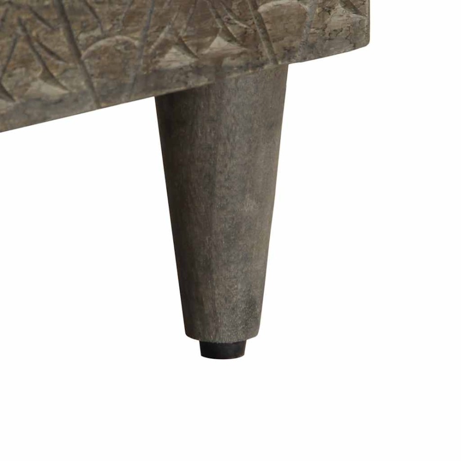 Mueble de TV madera maciza de mango negro 100x33x46