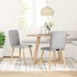 Sillas de comedor 2 uds tela gris