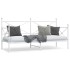 Sofá cama sin colchón cuero sintético blanco 90x200 cm