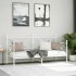 Sofá cama sin colchón cuero sintético blanco 90x200 cm