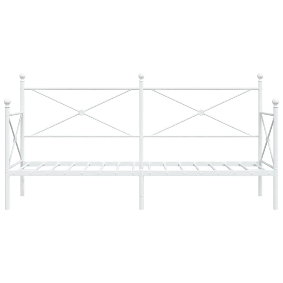 Sofá cama sin colchón cuero sintético blanco 90x200 cm