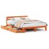 Cama sin colchón madera maciza de pino marrón cera 140x190