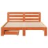 Cama sin colchón madera maciza de pino marrón cera 140x190