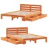 Cama sin colchón madera maciza de pino marrón cera 140x190