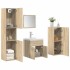 Juego de muebles de baño 5 pzas madera ingeniería roble