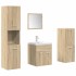 Juego de muebles de baño 5 pzas madera ingeniería roble