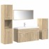 Juego de muebles de baño 5 pzas madera ingeniería roble