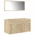 Juego de muebles de baño 5 pzas madera ingeniería roble