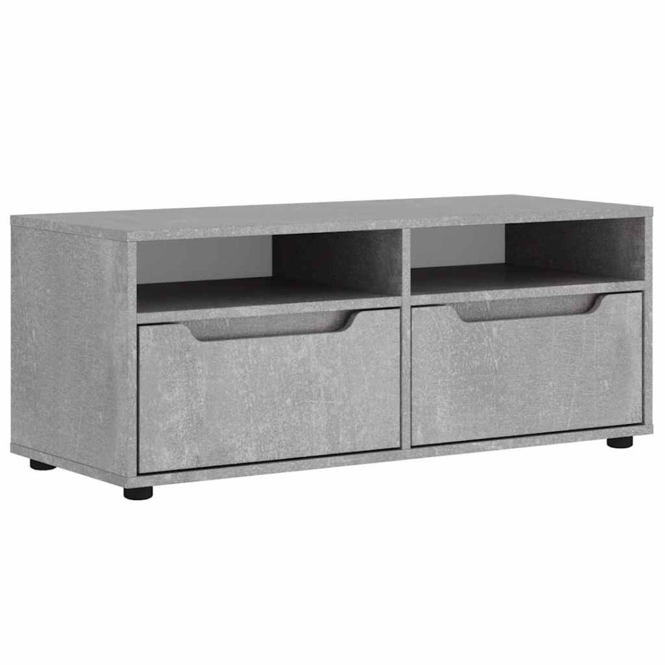 Mueble TV VISNES gris hormigón 100x40x38 cm madera