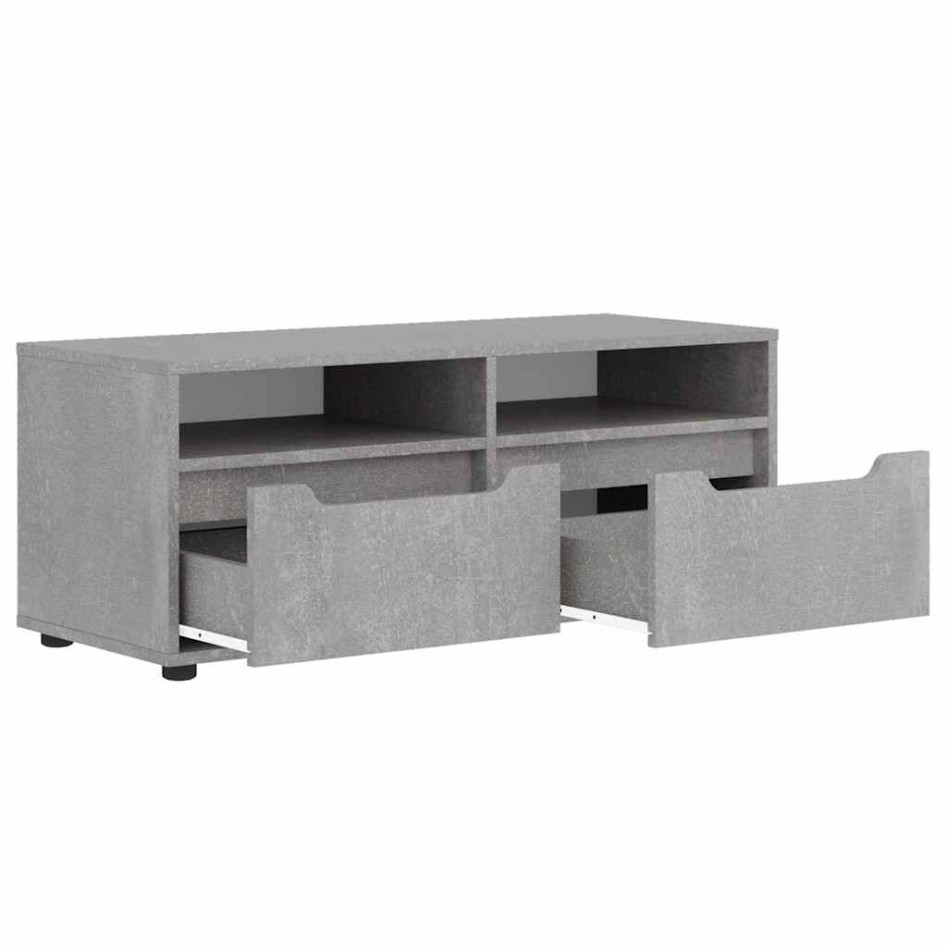 Mueble TV VISNES gris hormigón 100x40x38 cm madera
