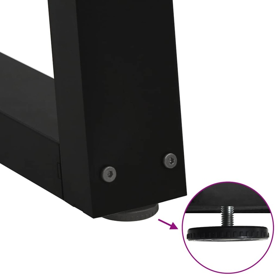 Patas mesa comedor forma V 2uds acero negro 100x(72-73,3)