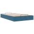 Estructura de cama otomana sin colchón terciopelo azul