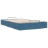Estructura de cama otomana sin colchón terciopelo azul