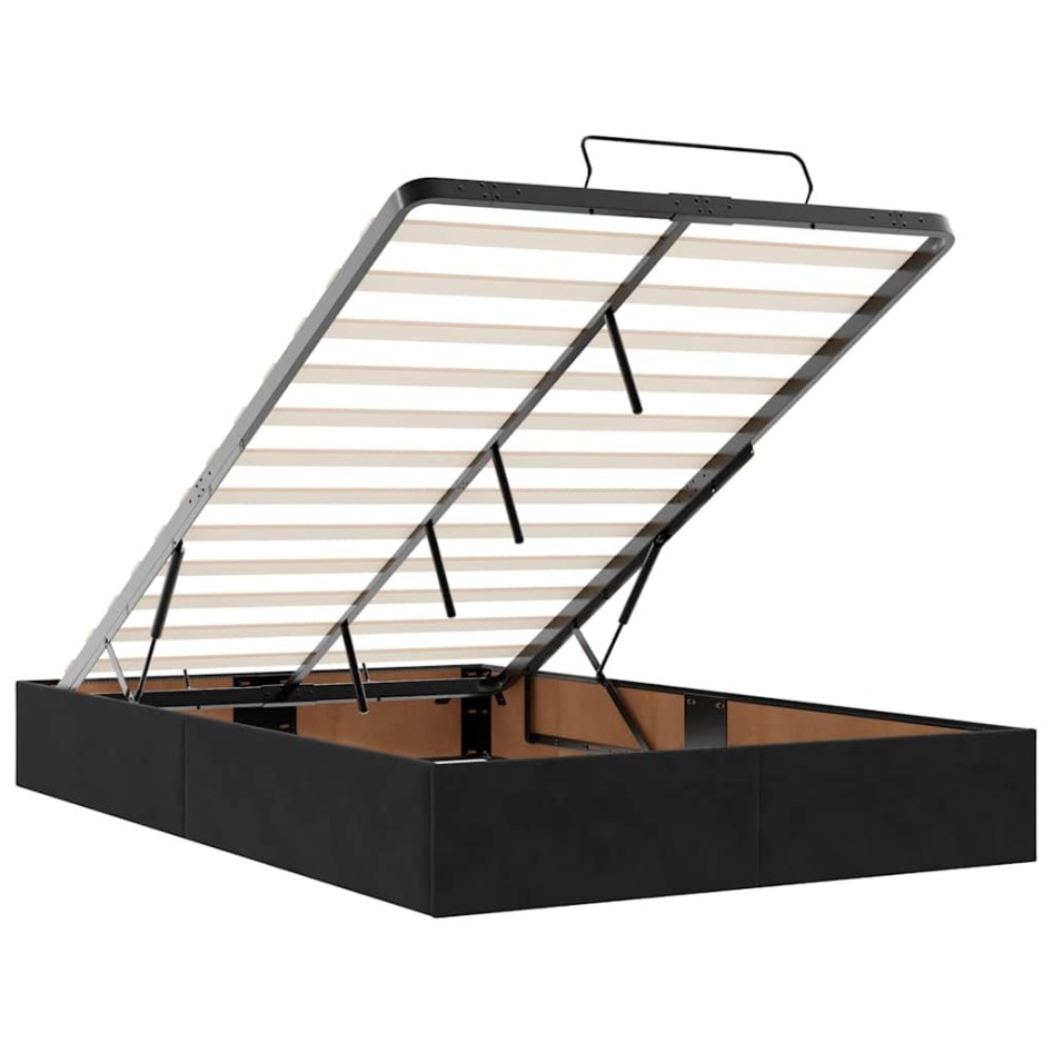 Estructura de cama otomana sin colchón terciopelo