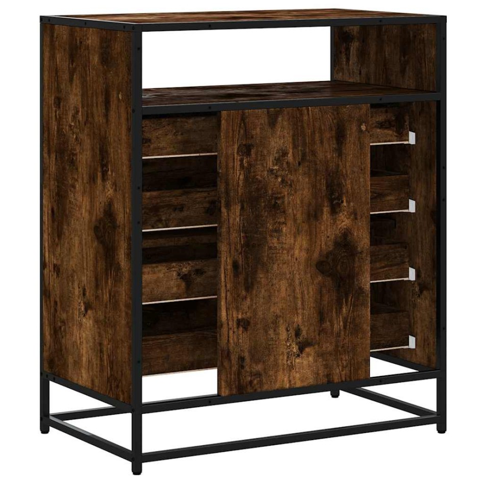 Cómoda de madera contrachapada roble ahumado 70x41x83,5