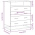 Cómoda de madera contrachapada roble ahumado 70x41x83,5