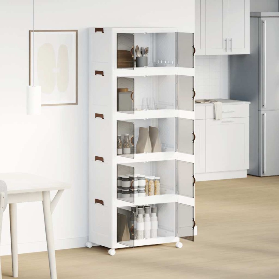 Caja de almacenaje apilable con ruedas 5niveles 75L