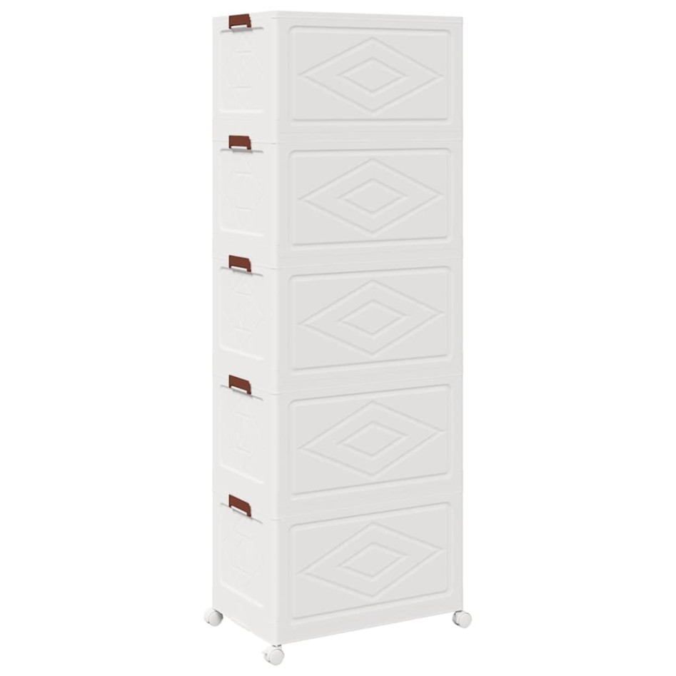 Caja de almacenaje apilable con ruedas 5niveles 75L