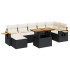 Set sofás jardín y cojines 8 pzas ratán sintético acacia