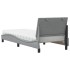 Cama con colchón tela gris claro 90x190