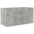 Mueble de baño con lavabo incorporado y grifo gris