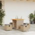 Set comedor de jardín 5 pzas con cojines ratán sintético