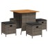 Set comedor de jardín 5 piezas con cojines ratán sintético