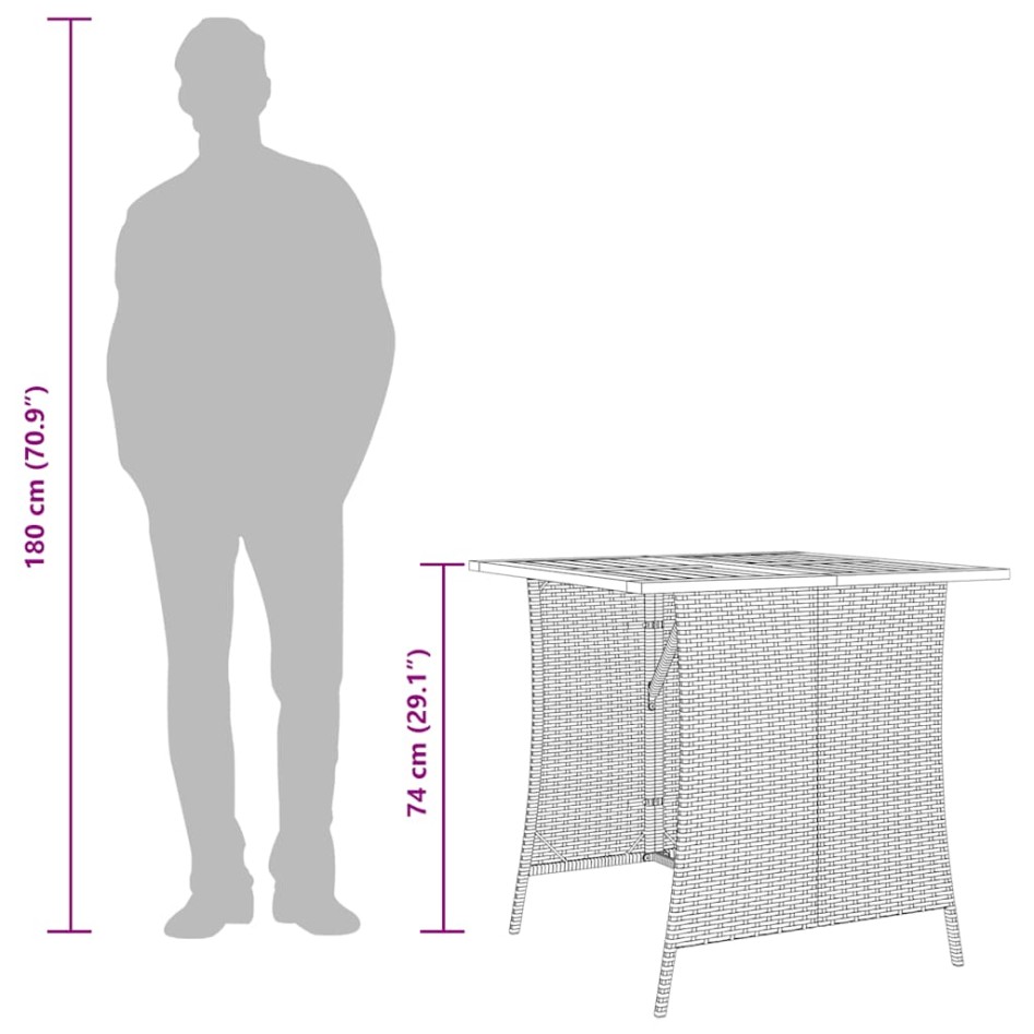 Set comedor de jardín 5 piezas con cojines ratán sintético