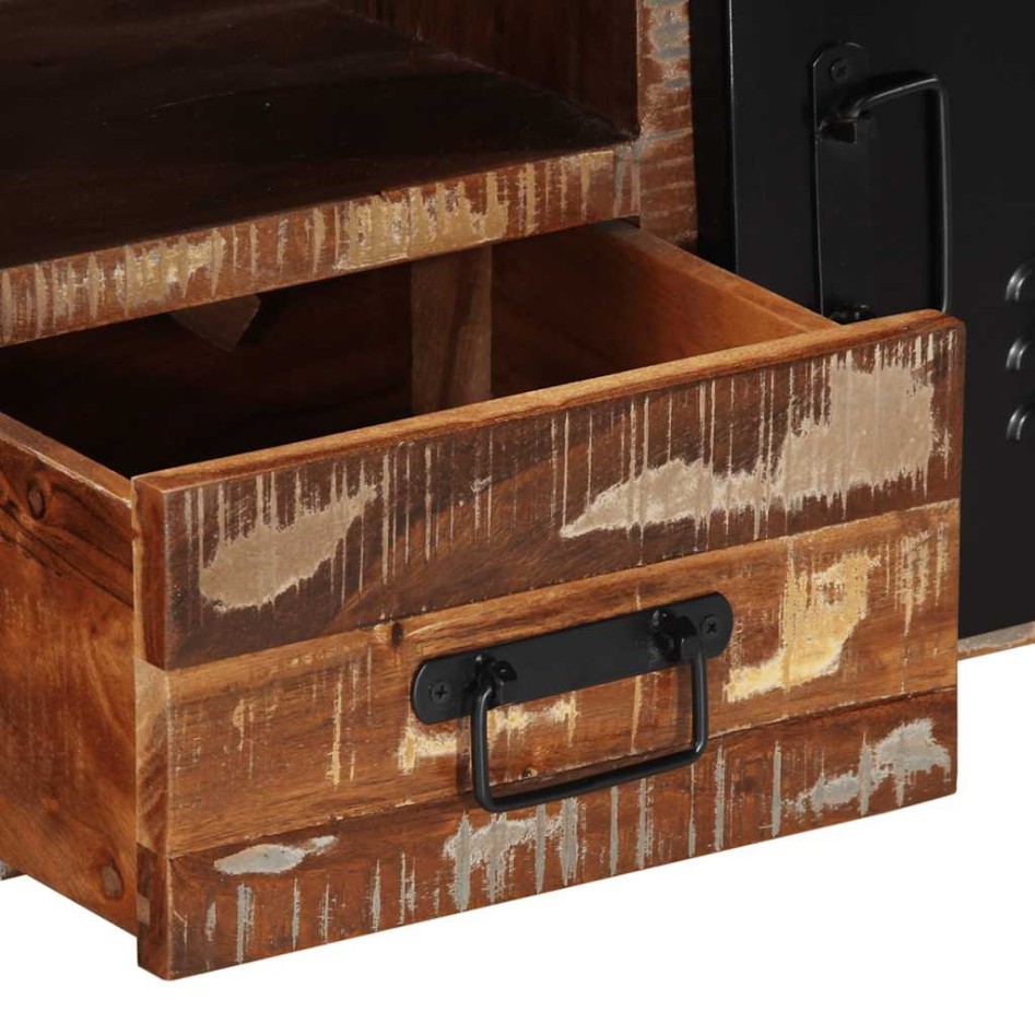 Mueble de TV madera maciza reciclada 100x30x40