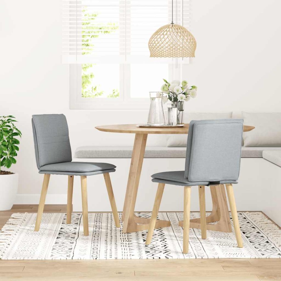 Sillas de comedor giratorias 2 unidades tela gris