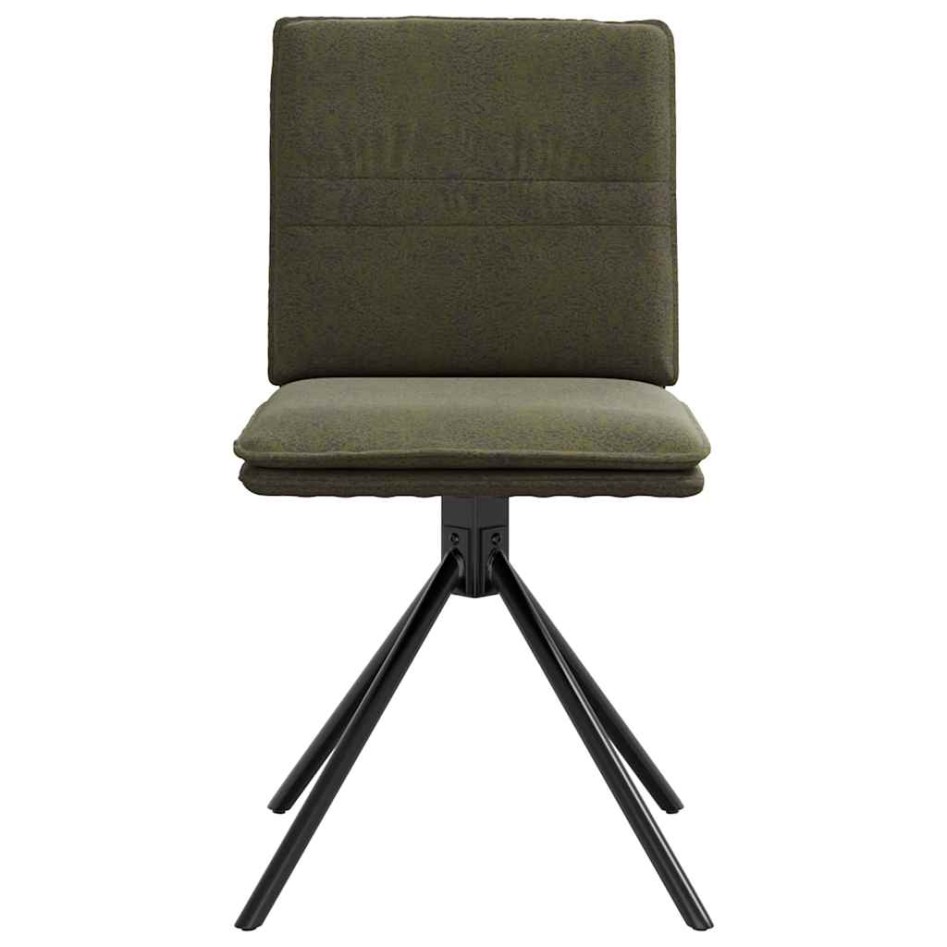 Silla de comedor cuero gamuza verde