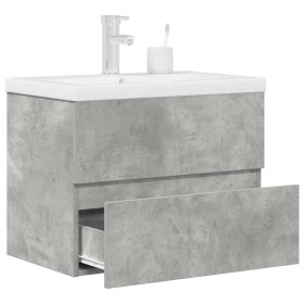 Set muebles de baño 2 piezas madera contrachapada gris