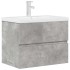 Set muebles de baño 2 piezas madera contrachapada gris